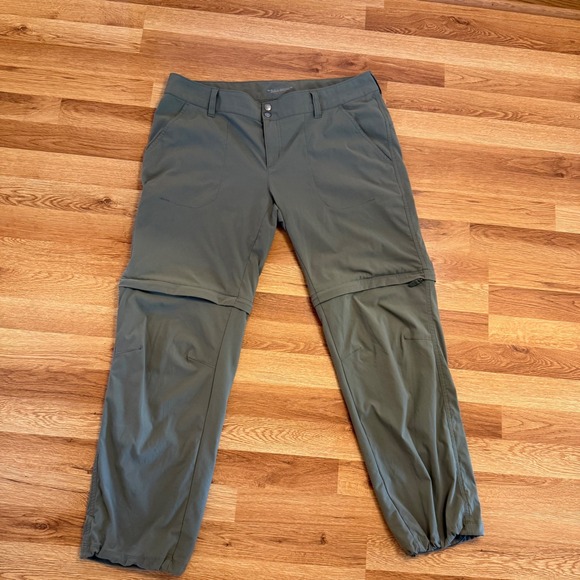 Columbia Omni-Shield Convertible Hiking Pants Women's 16 Short Green Zip Off - Picture 1 of 8